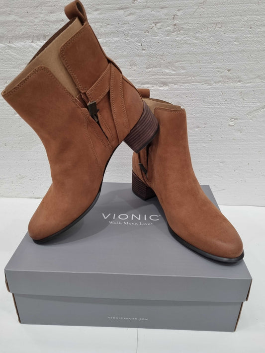 Vionic Brown Sienna Leather Ankle Boot Brown Uk 7.5 Brown Uk 7.5