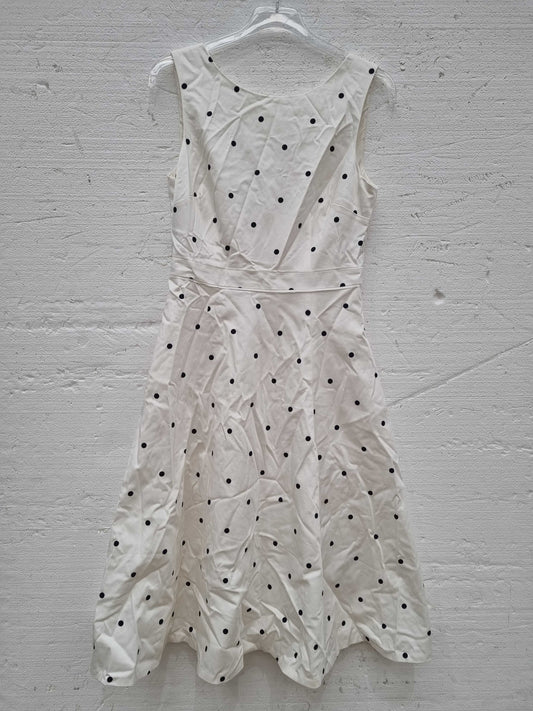 Hobbs Evelyn Cotton Blend Spot Dress  White Uk 10 White Uk 10