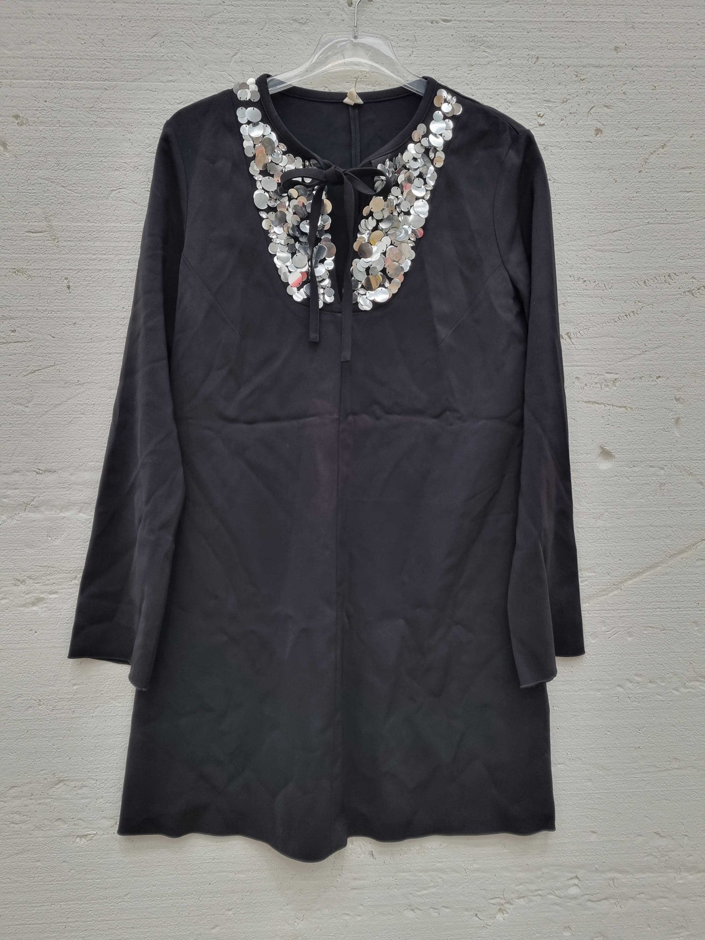 ARKET Black Embellished Mini Dress Black Uk 12 Black Uk 12