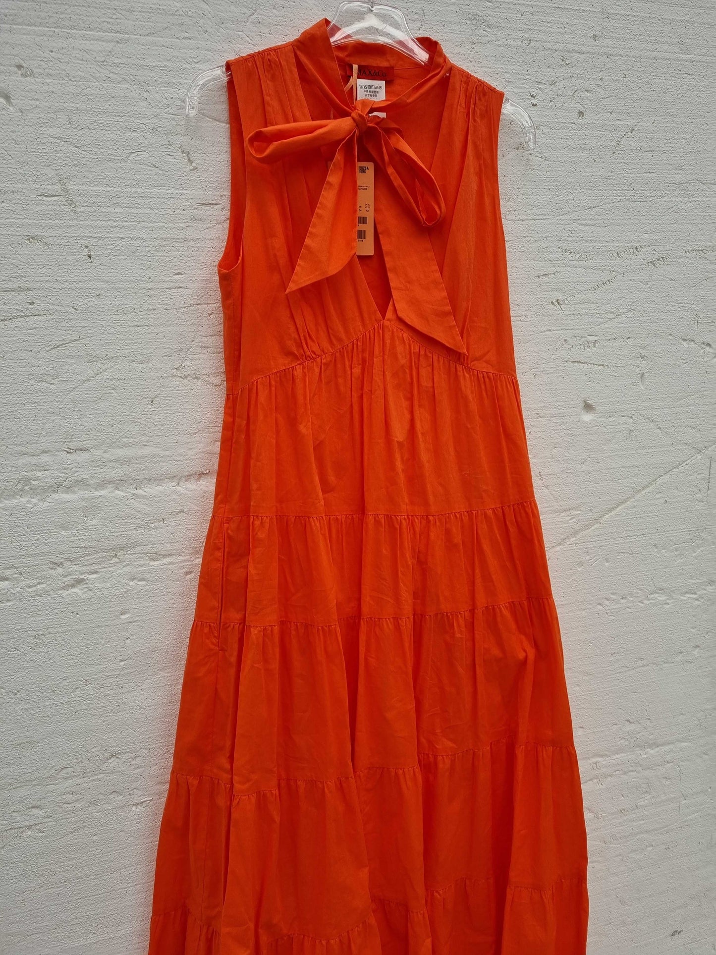 Max&Co Orange Minore Cotton Maxi Dress Orange Uk 14 Orange Uk 14