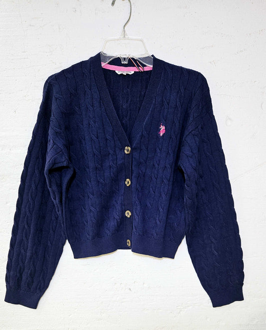 U.S. Polo Assn. Knit Cotton Cardigan Navy 15-16Y Navy 15-16Y