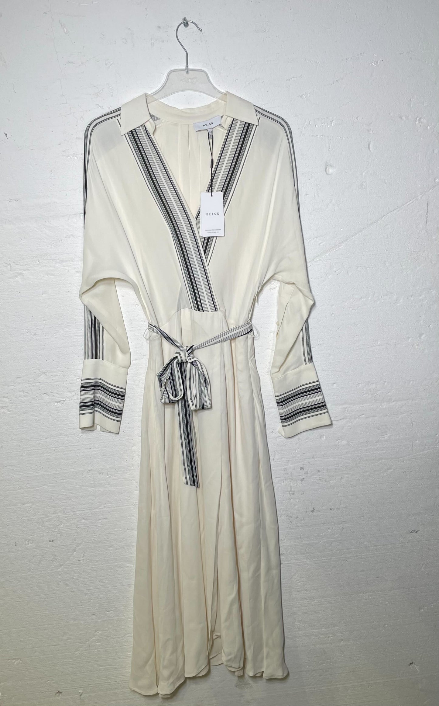 Reiss Ecru Nyla Tie Midi Dress  Ecru UK 10 Ecru UK 10