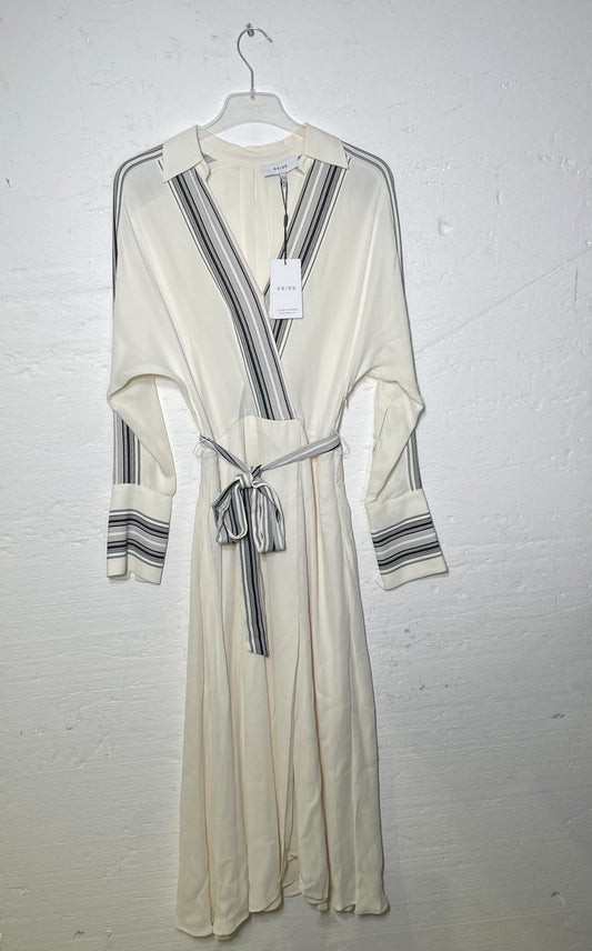 Reiss Ecru Nyla Tie Midi Dress  Ecru UK 10 Ecru UK 10