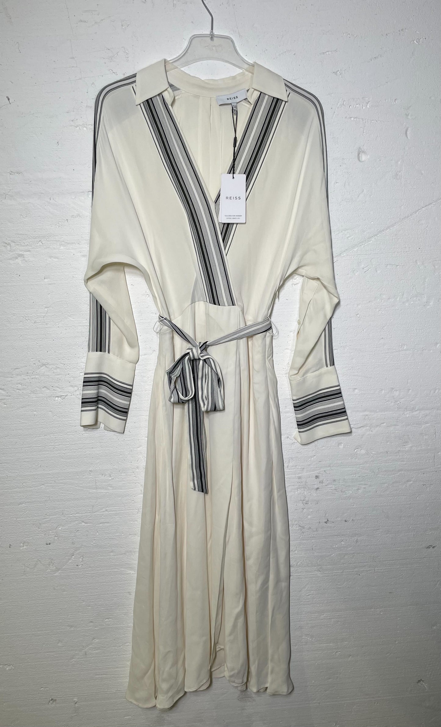 Reiss Ecru Nyla Tie Midi Dress  Ecru UK 10 Ecru UK 10