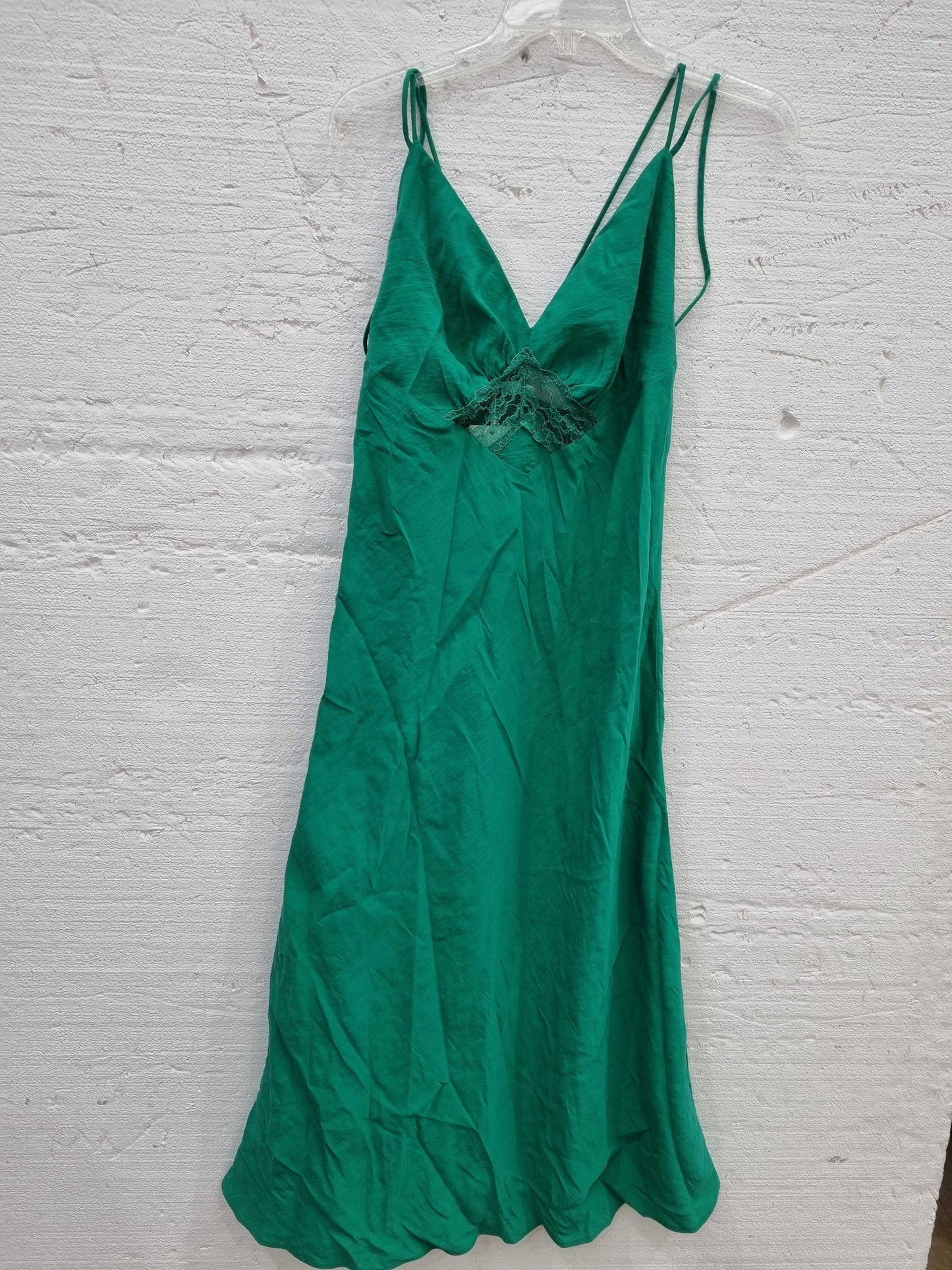 Mango Lace camisole dress Green Small