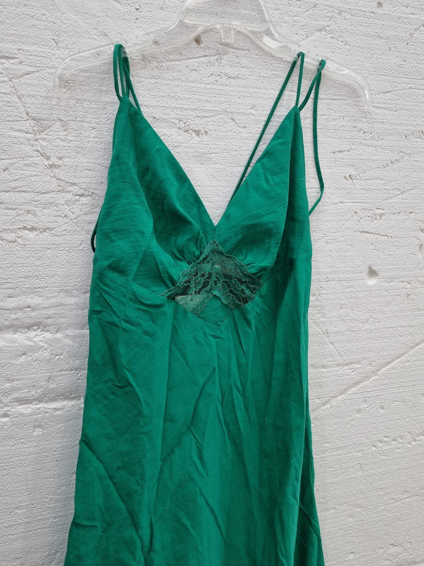 Mango Lace camisole dress Green Small