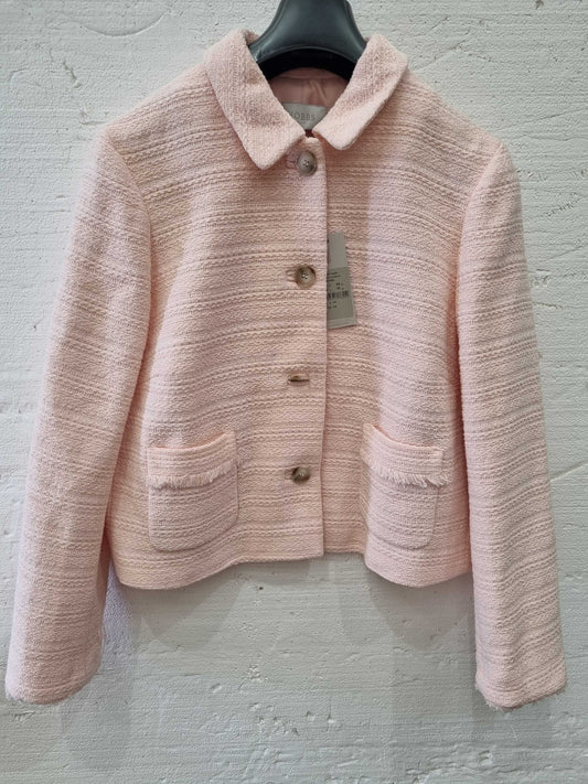 HOBBS PINK CROPPED JACKET Pale pink Uk 16