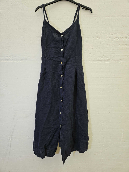 LE MONDE DU LIN  Sleeveless Linen Dress Navy XL/XXL