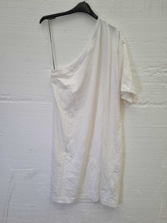 ARKET White One Shoulder T-shirt Dress White Large