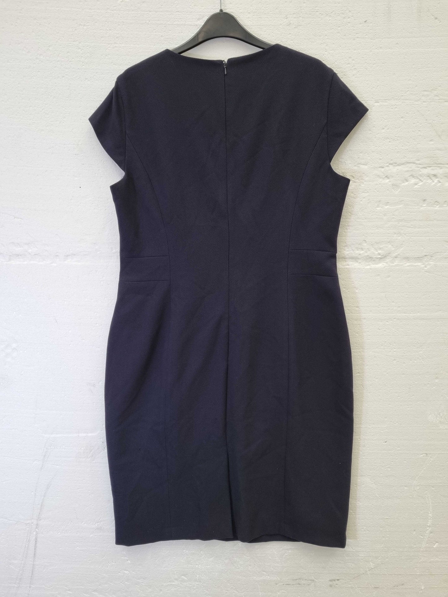 HOBBS LONDON Leila Cap-Sleeve Sheath Dress Navy UK  16