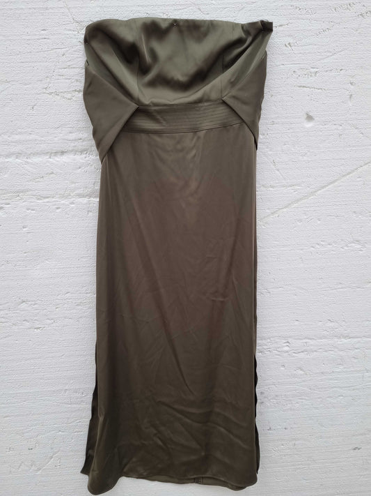 REISS Dark green Allison Satin Halter Neck Dress Dark green UK 12