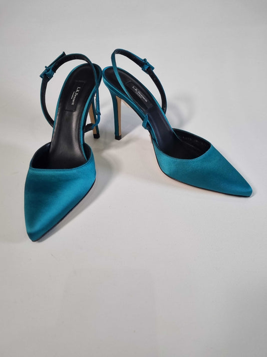 L K Bennett Turquoise Hayden Heeled Sandals Turquoise UK 6