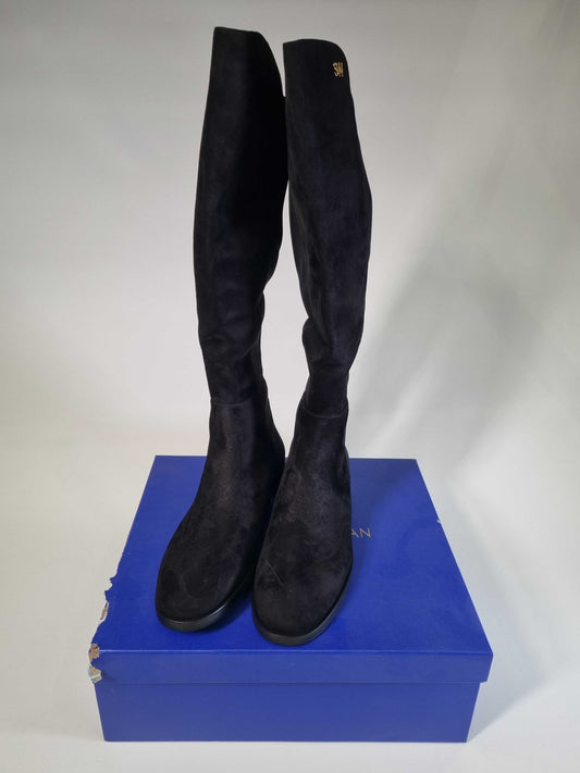 Stuart Weitzman  Black Suede Keelan City To The Knee Boots Black 38.5