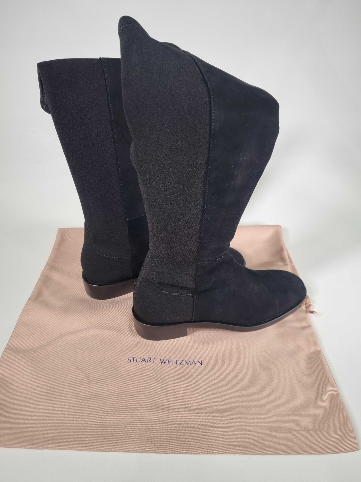 Stuart Weitzman  Black Suede Keelan City To The Knee Boots Black 39.5