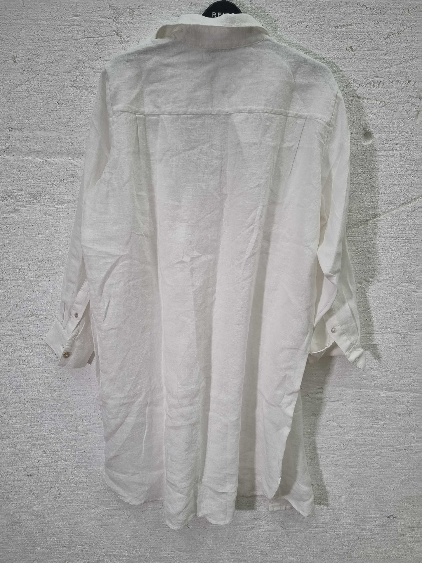 N°· ELEVEN White Linen Shirt Dress White Medium