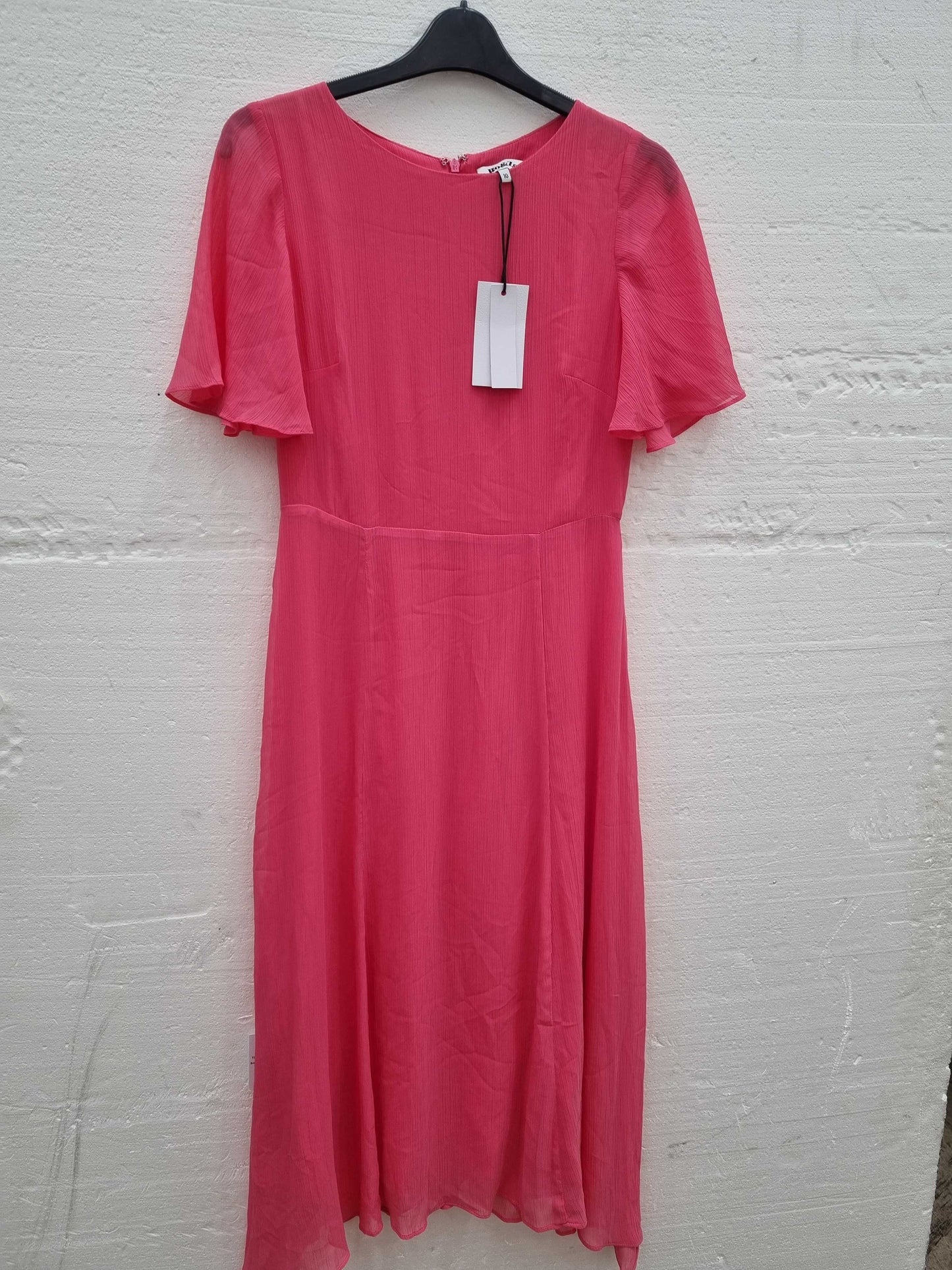 Ro & Zo Pink-Pink Hanky Hem Dress pink UK 10