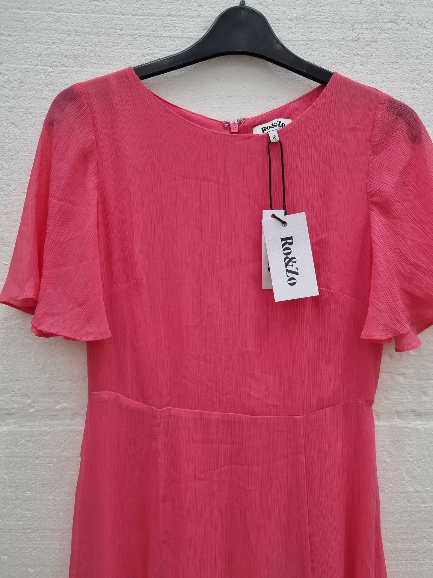 Ro & Zo Pink-Pink Hanky Hem Dress pink UK 10