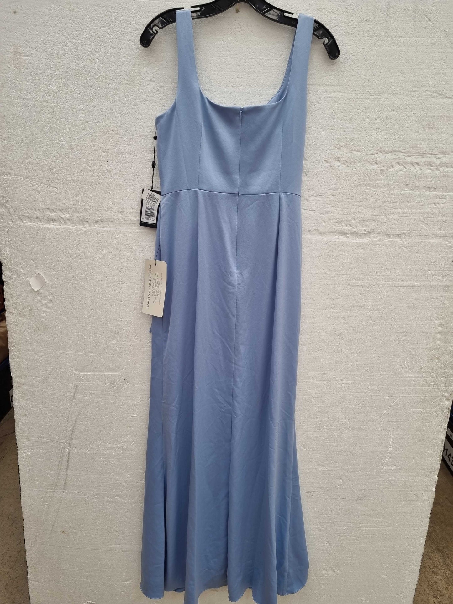 Adrianna Papell Satin Crepe Tie Waist Maxi Dress Blue UK 12