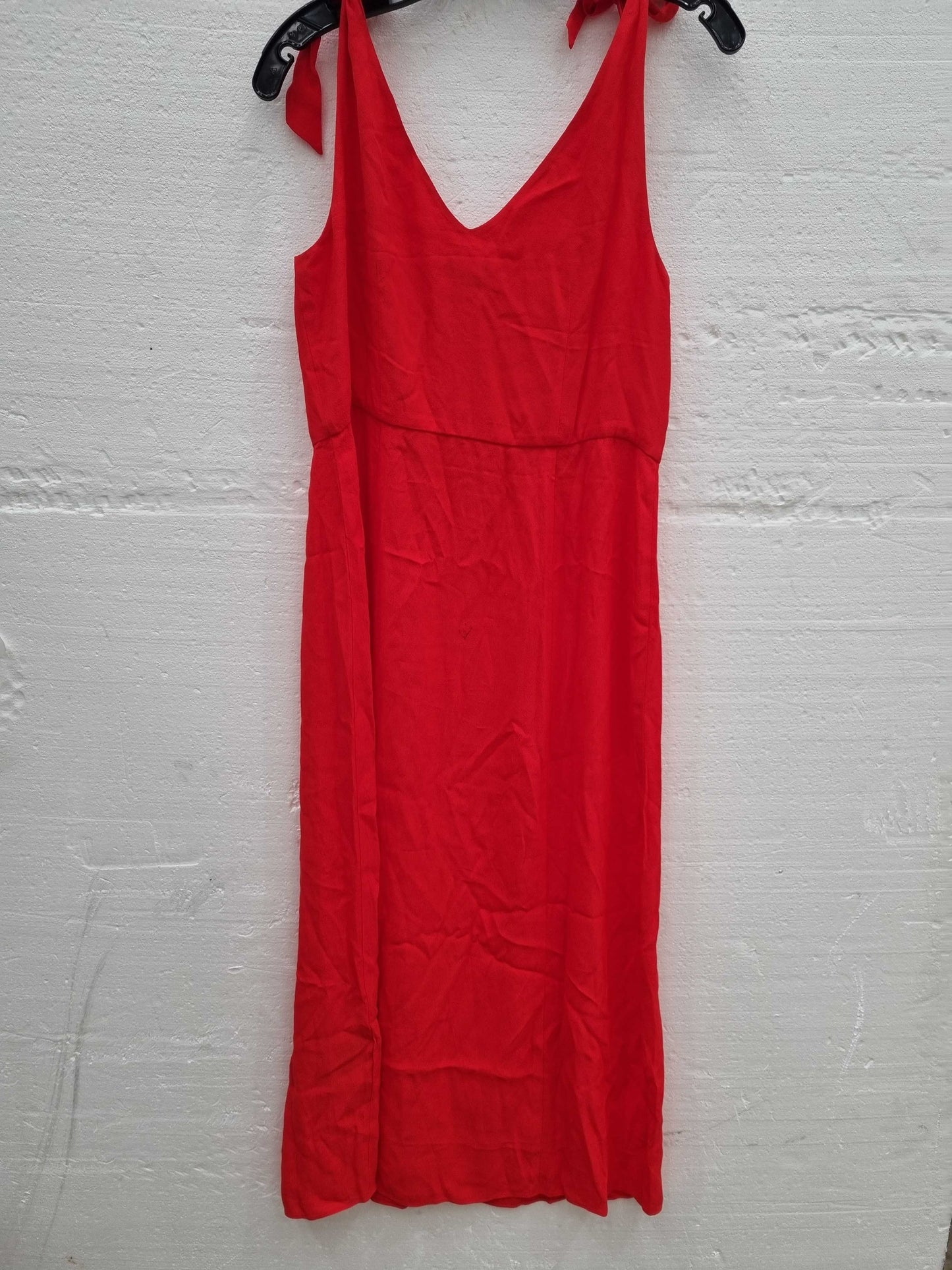 Whistles Hanna Tie Shoulder Dress Red UK 12