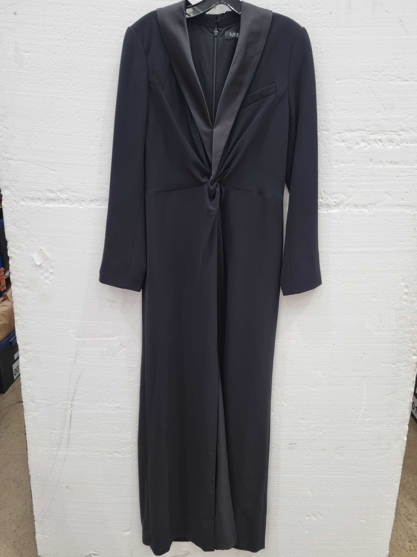 Lauren Ralph Lauren Black Slit Hem Maxi Dress Black UK 10