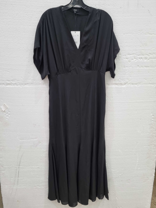 Theory Polyester Maxi Dress In Black Black Uk 8