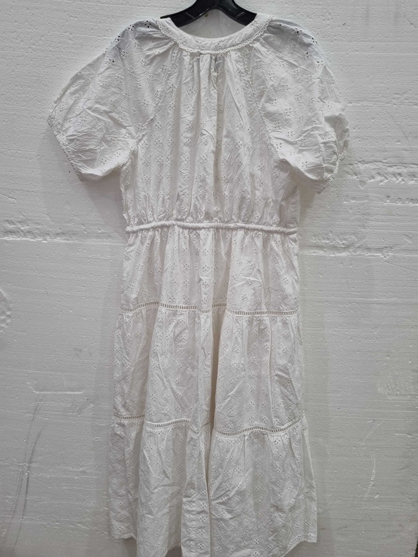 Burgs White Brooks Cotton Dress White UK 16