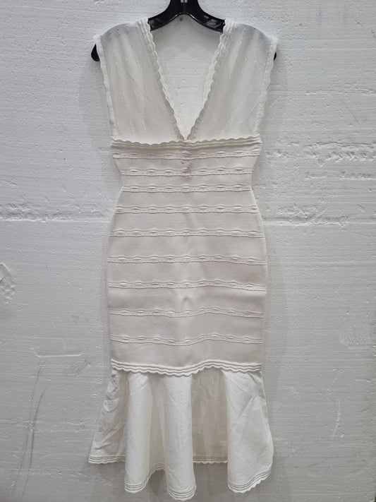 Victoria Beckham Sleeveless Flared Midi Dress White Medium