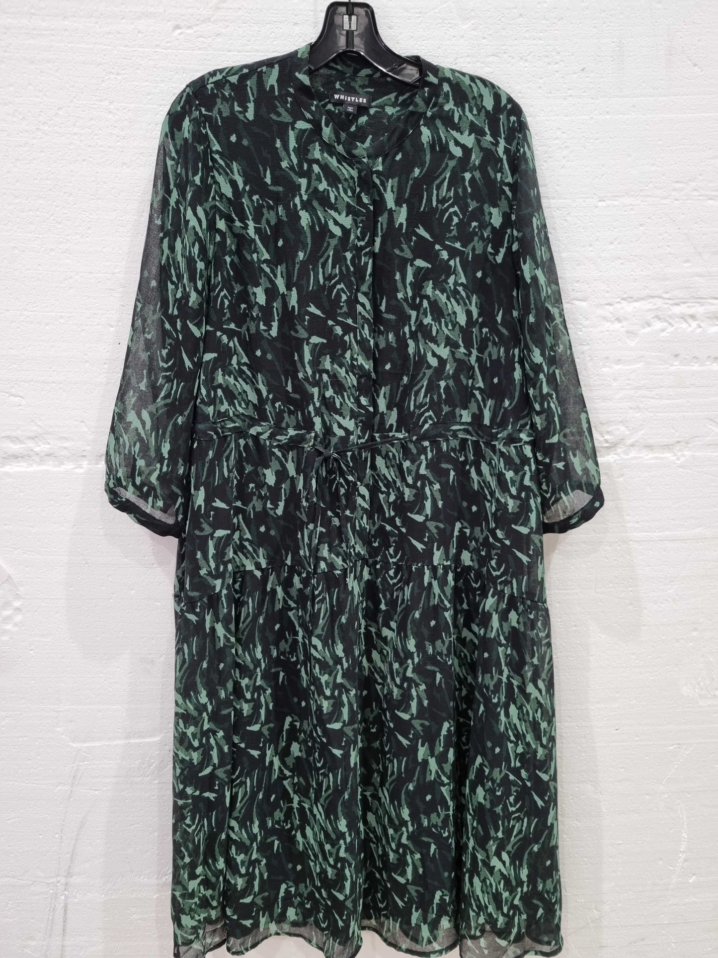 Abstract Brushstroke Dress Green Uk 14