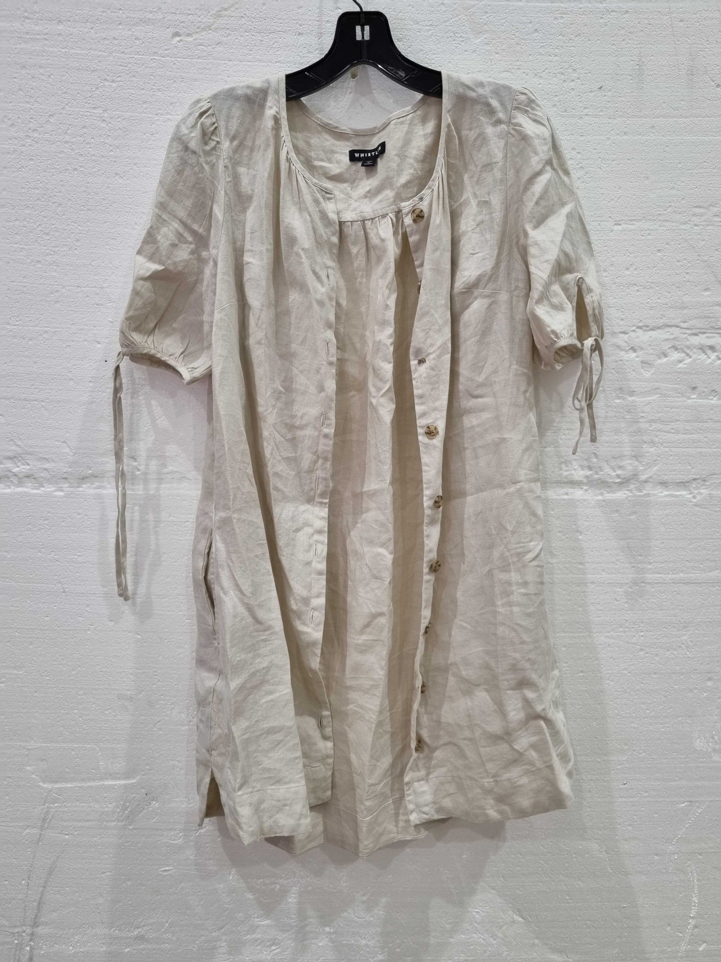 Whistles Linen Dress Nude UK 10