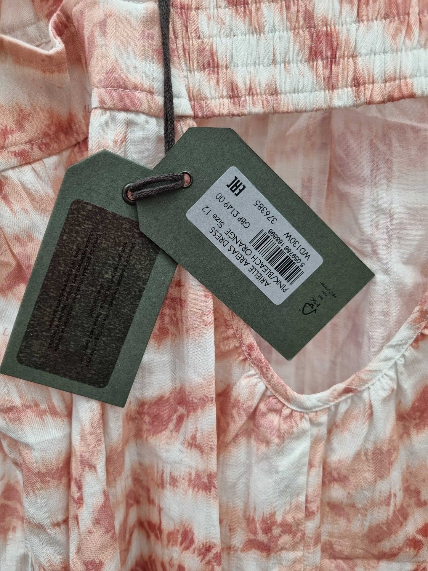 Allsaints Arielle Areias Dress Pink Uk 12