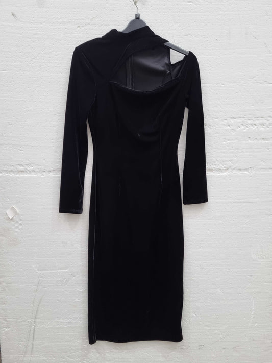 Reiss Black Eliza Draped Dress Black Uk 8