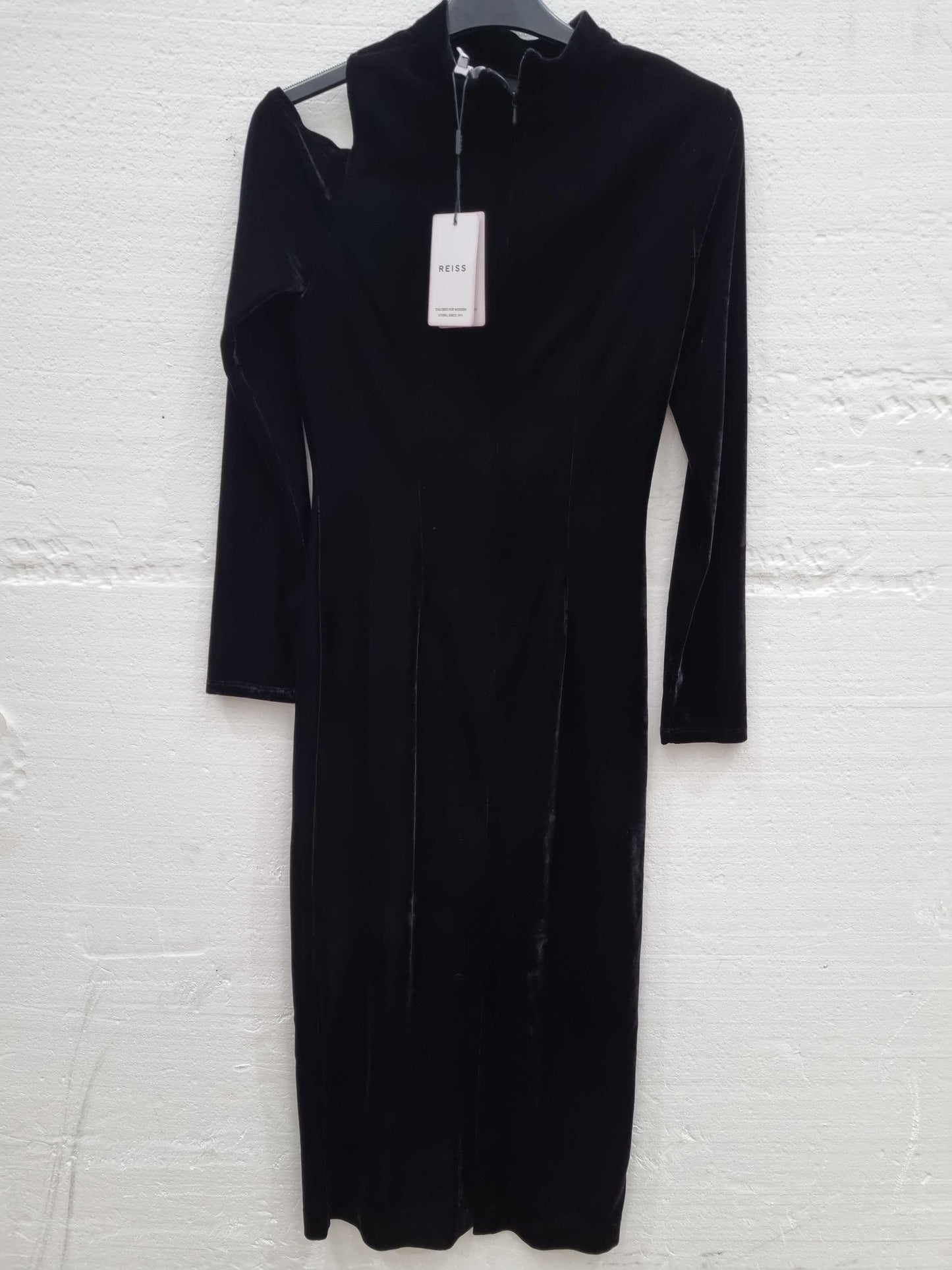 Reiss Black Eliza Draped Dress Black Uk 8