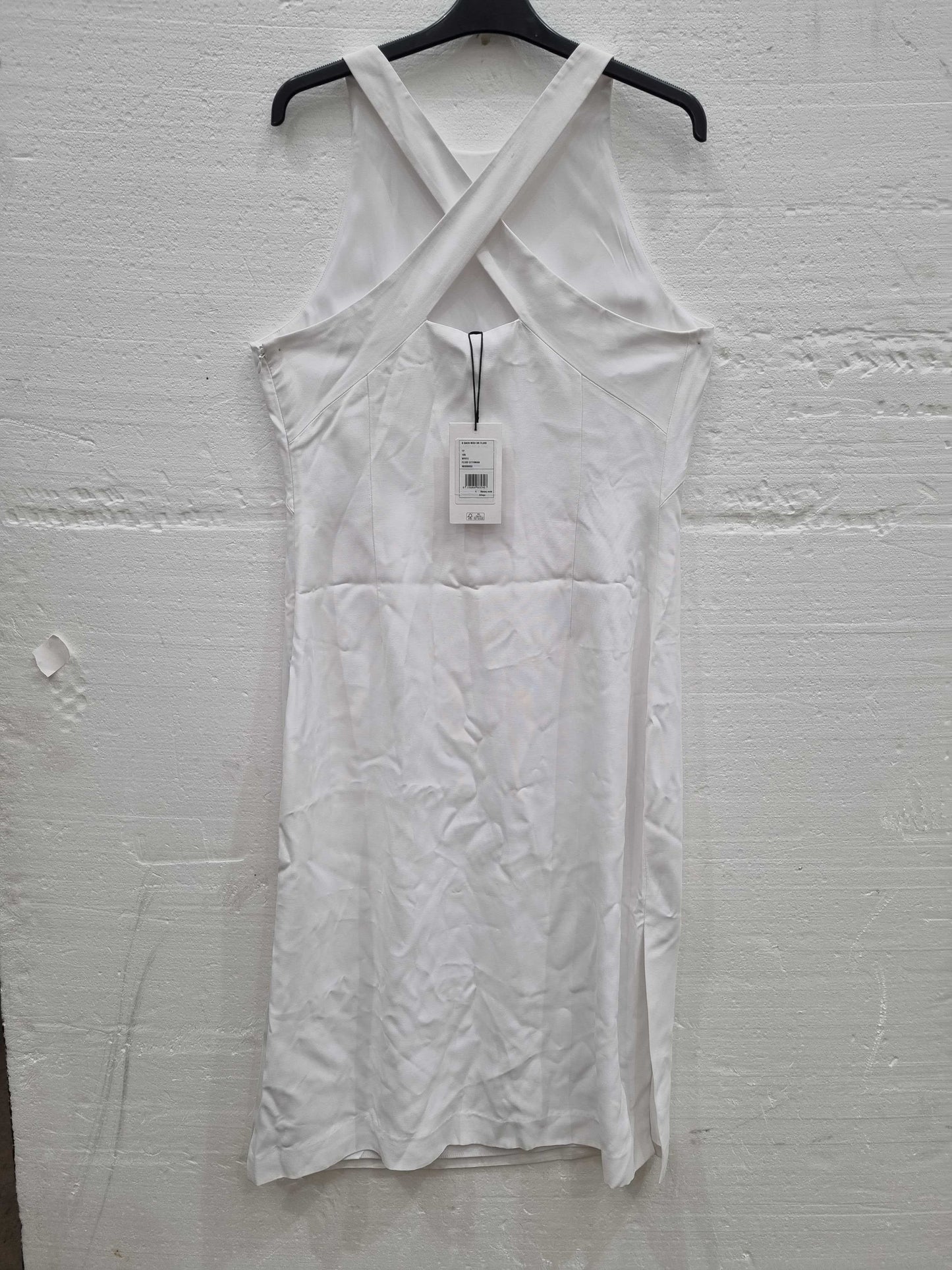 Theory Cross-Back Midi Dress White UK 12