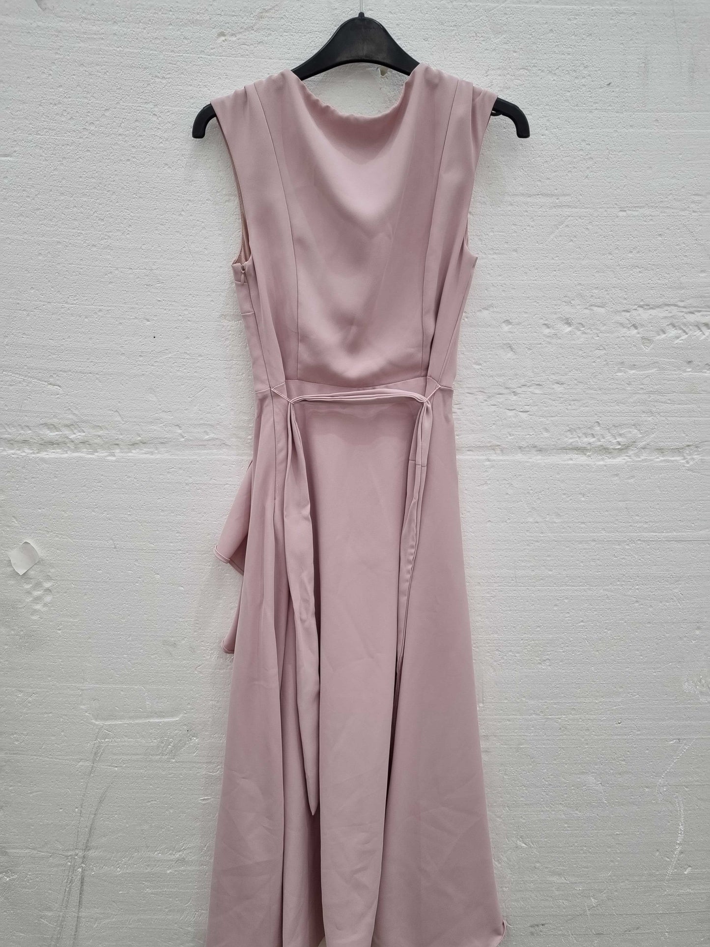 Phase Eight Soft Pink Rushelle Frill Midi Dress Pink UK 8