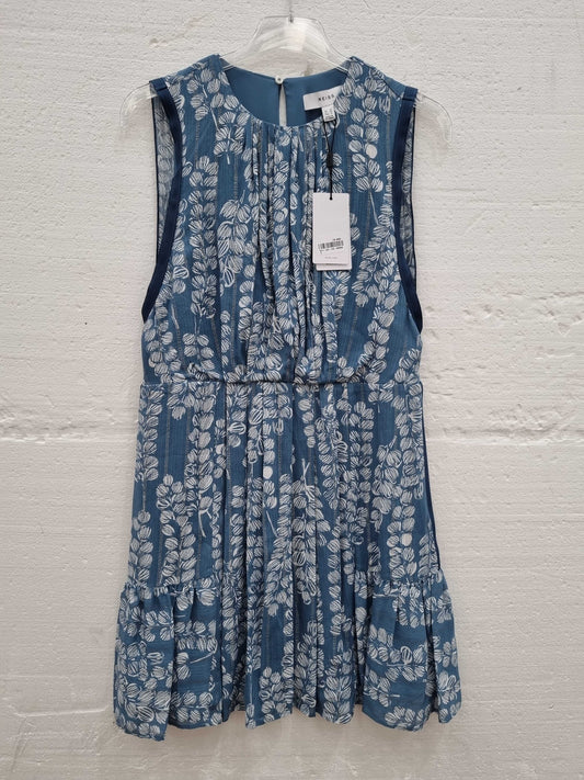 Reiss Blue Print Charlotte Mini Dress Blue UK 10