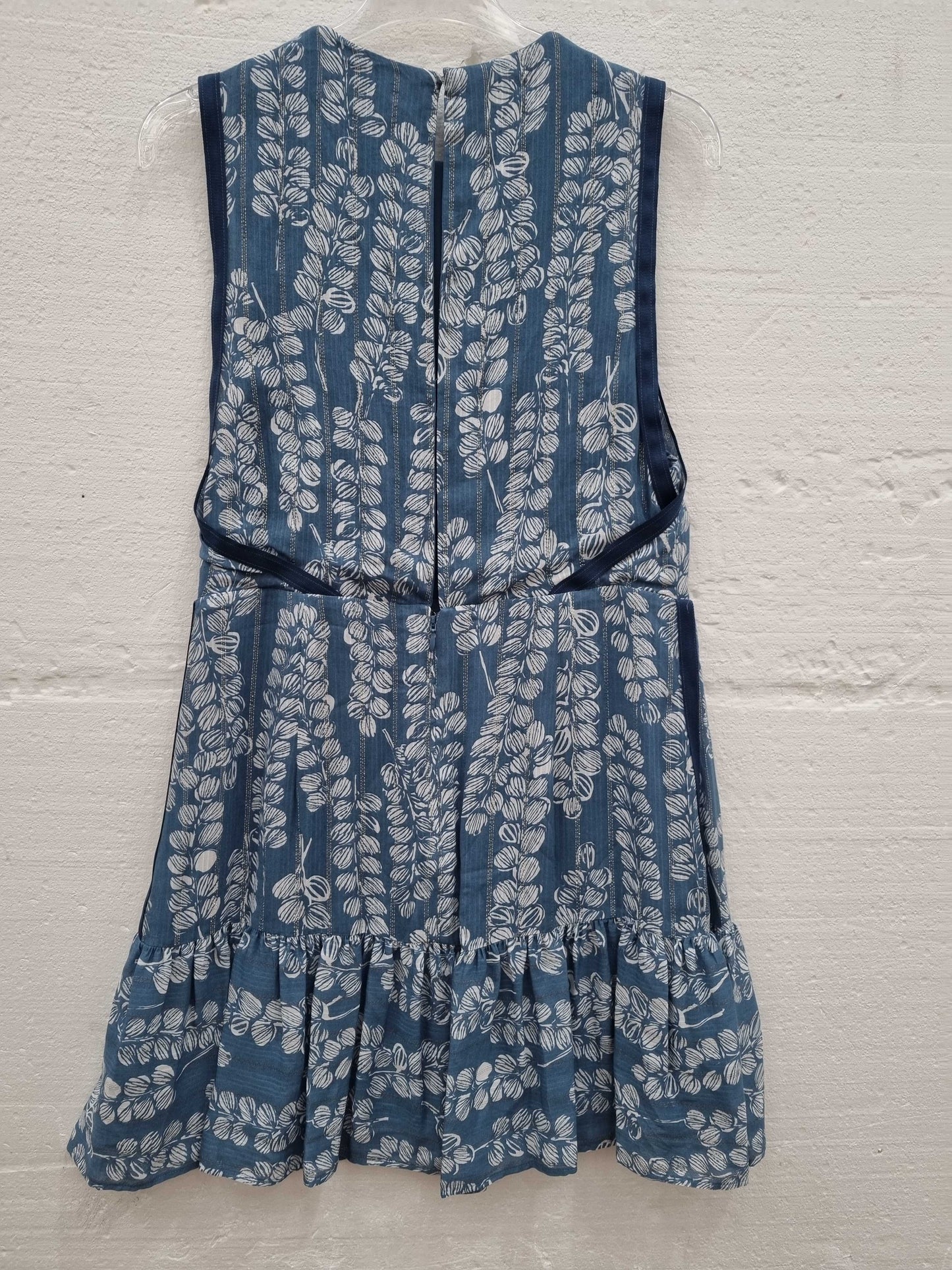 Reiss Blue Print Charlotte Mini Dress Blue UK 10