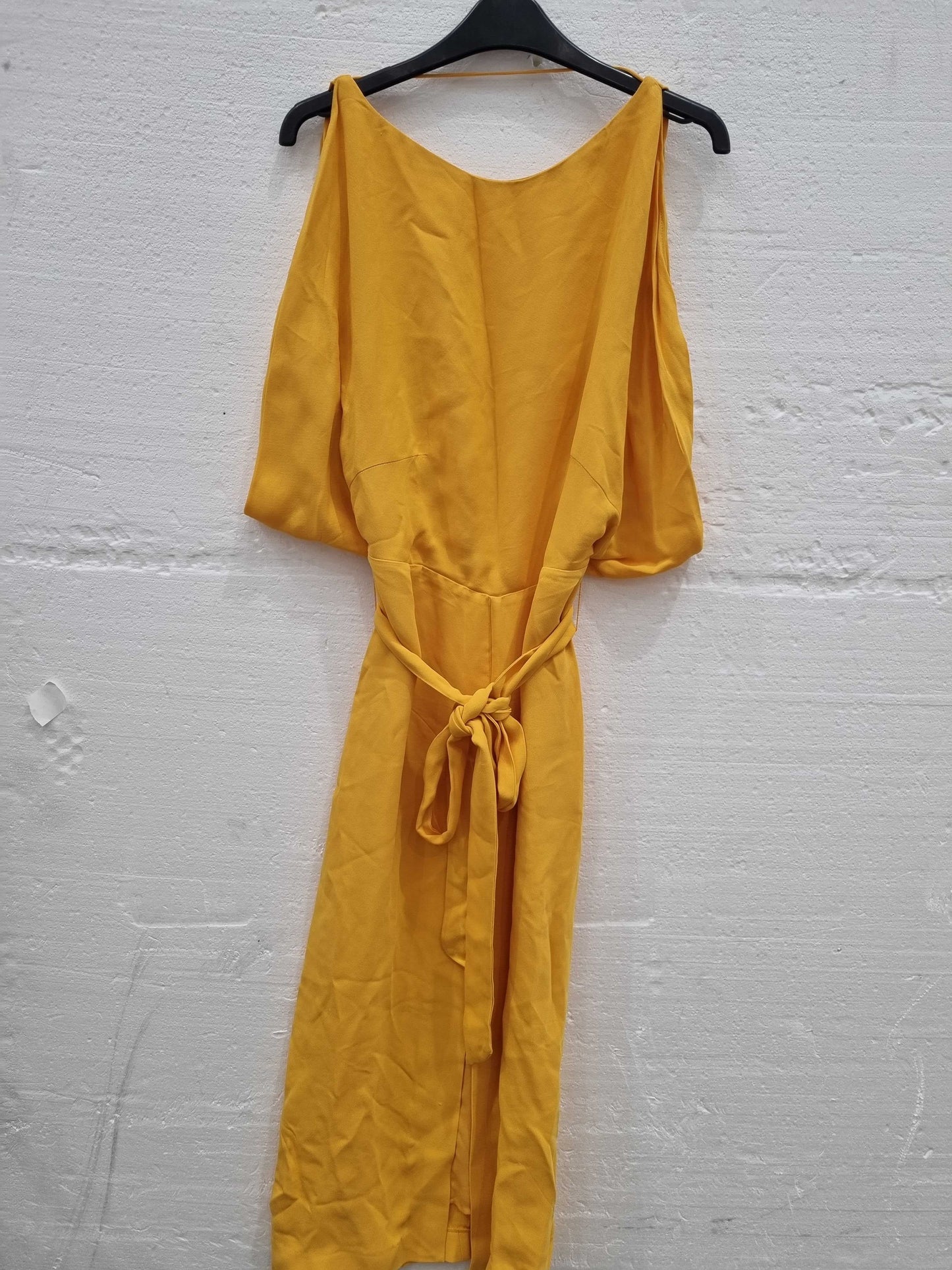 Reiss Orange Kalea Split Sleeve Midi Dress Yellow UK 6