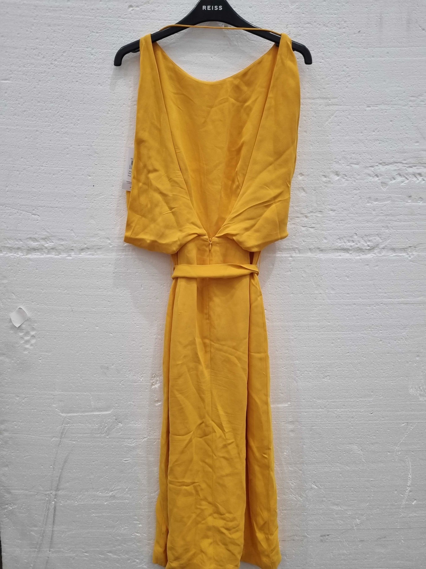 Reiss Orange Kalea Split Sleeve Midi Dress Yellow UK 6