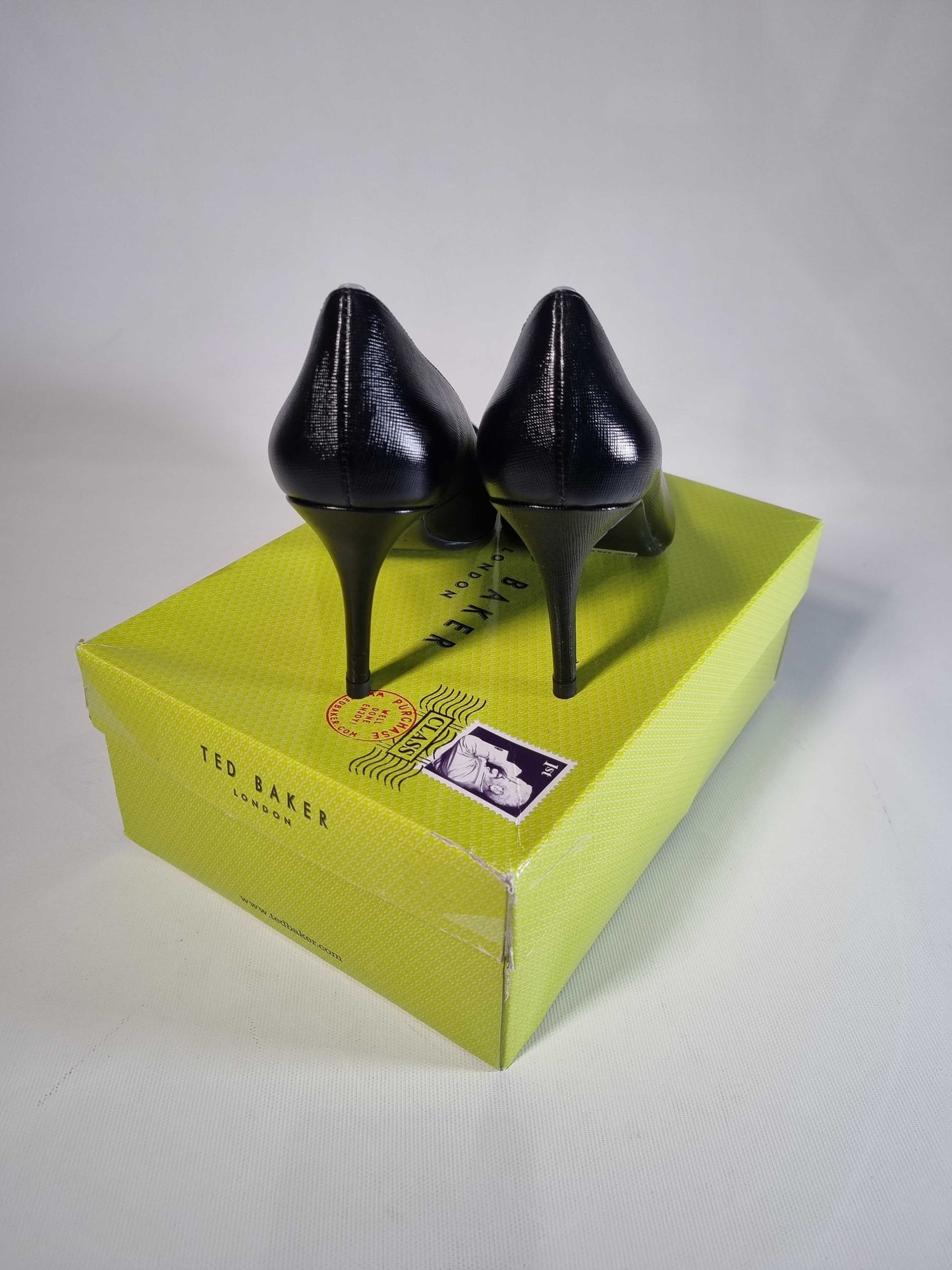 Womens Ted Baker Kinsly Leather Mid Heel Black Black UK 6