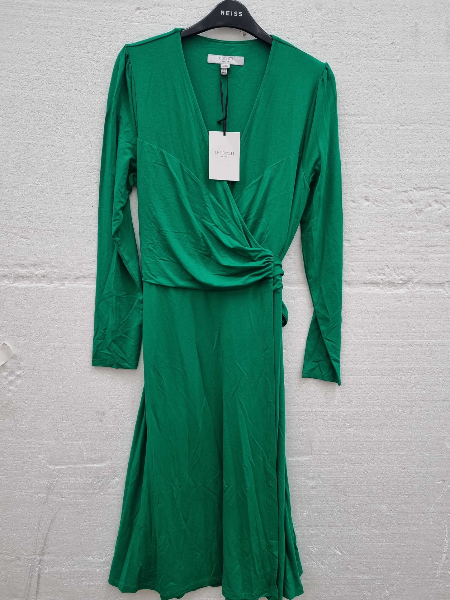 Lk Bennett Dr Khloe Green Wrap Dress Green UK 14