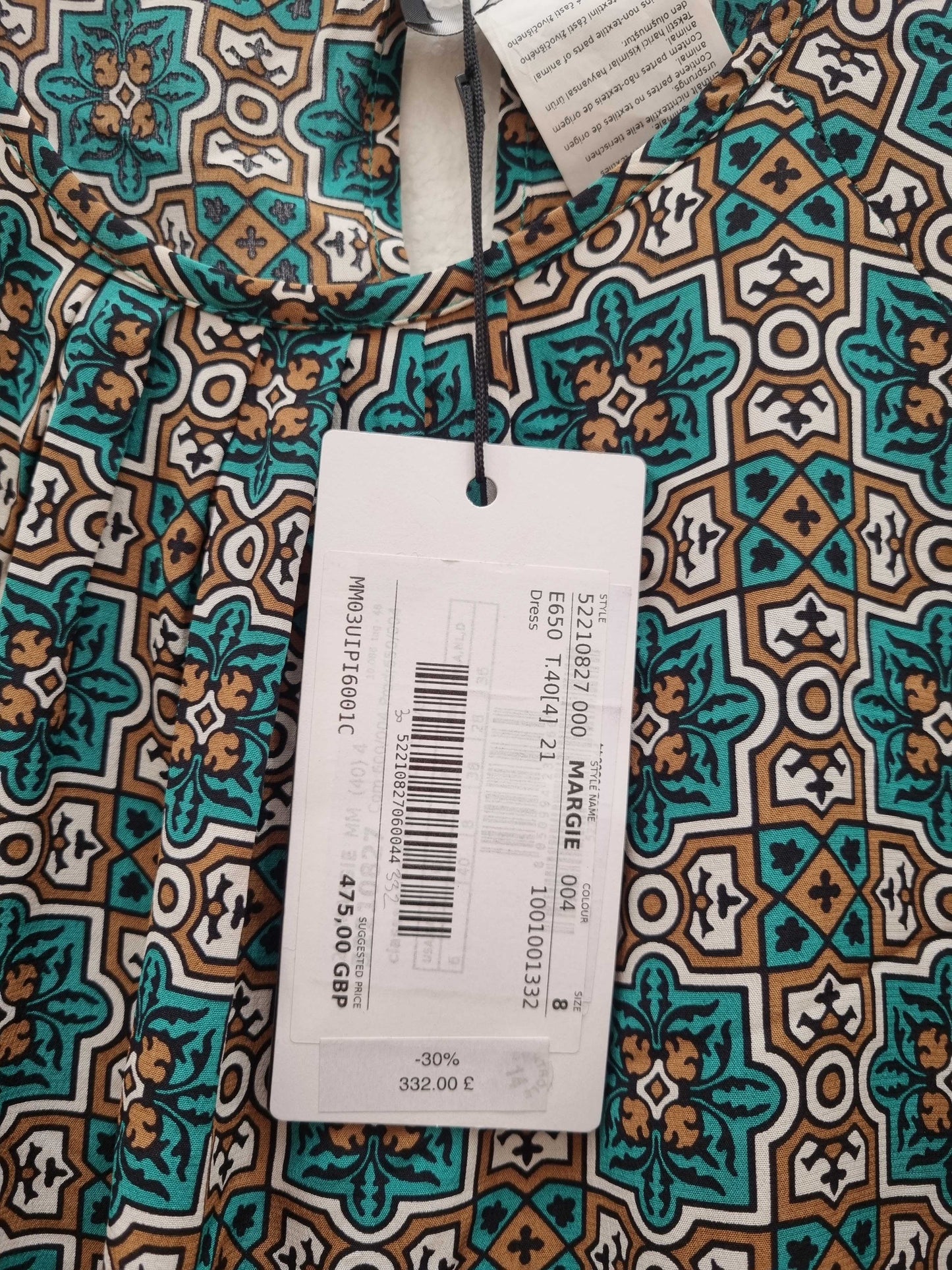 Max Mara Weekend Patterned Silk Margie Dress Multi UK 8