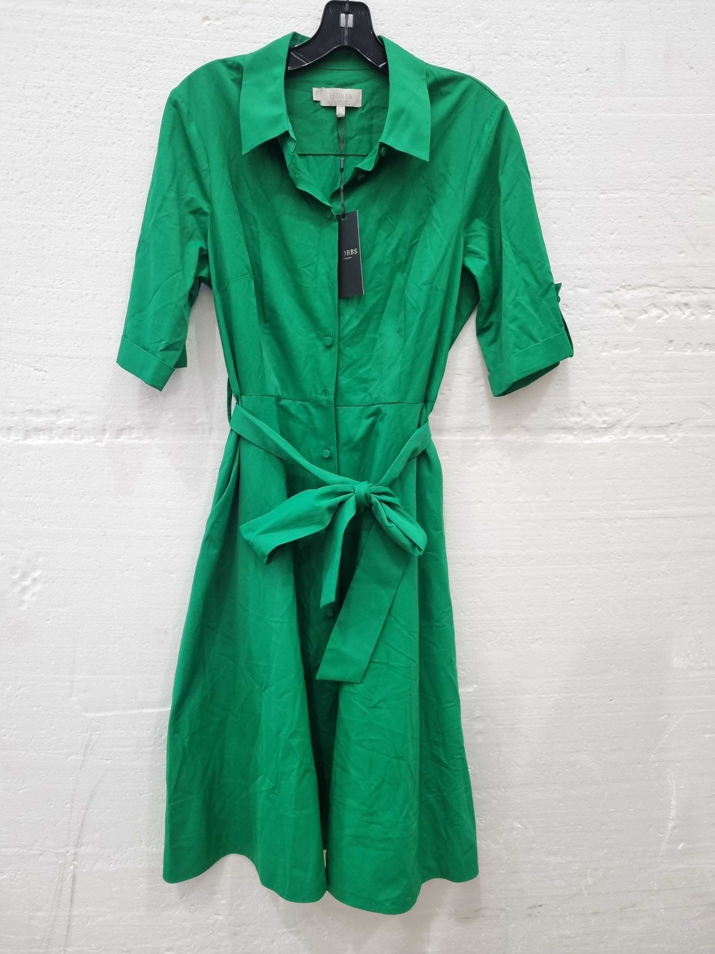 Hobbs London Tyra Belted Dress Green UK 12