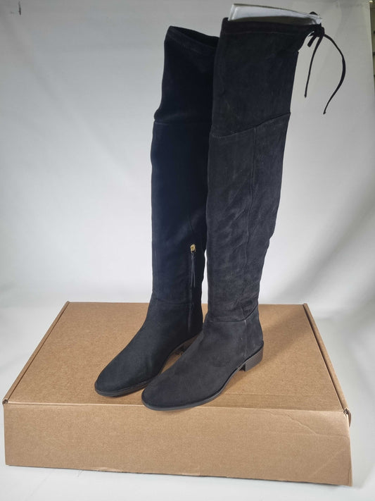 Hobbs London Black Joan Over The Knee Suede Boots Black UK 5