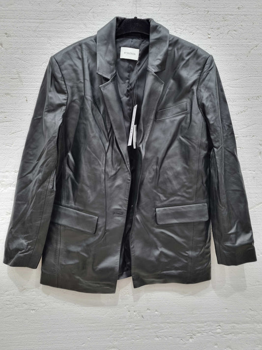 No ELEVEN black leather blazer Black Small Black Small