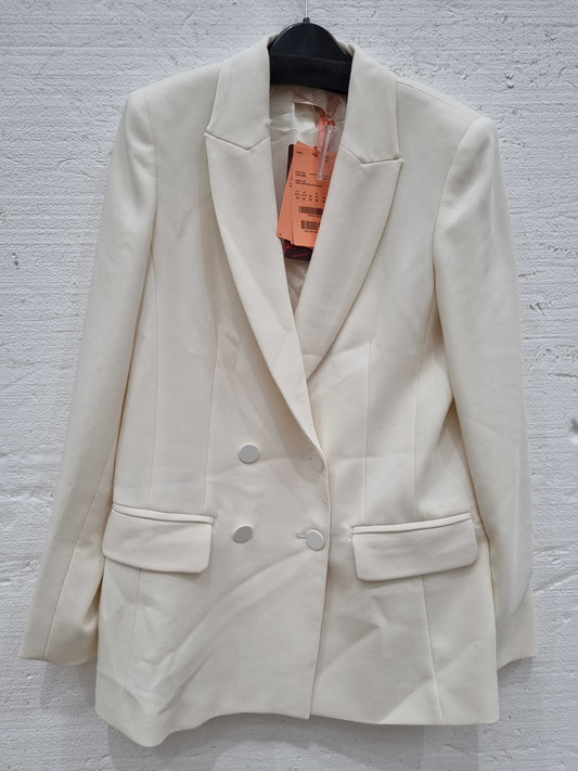 Max&Co White Kadiolo Single Breasted Blazer White UK 6 White UK 6