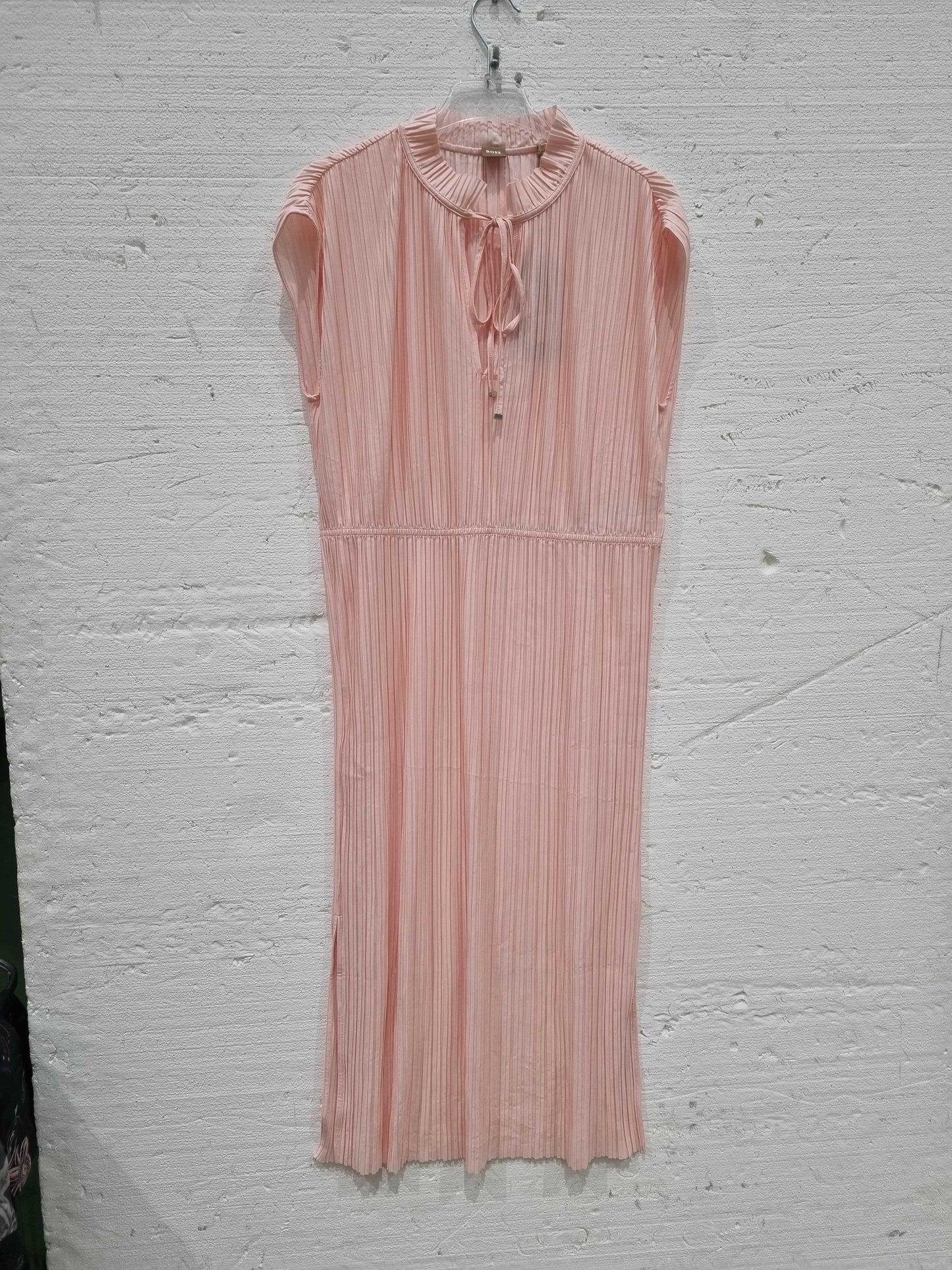 Boss Pink Emals Pleated Dress Pink Medium Pink Medium