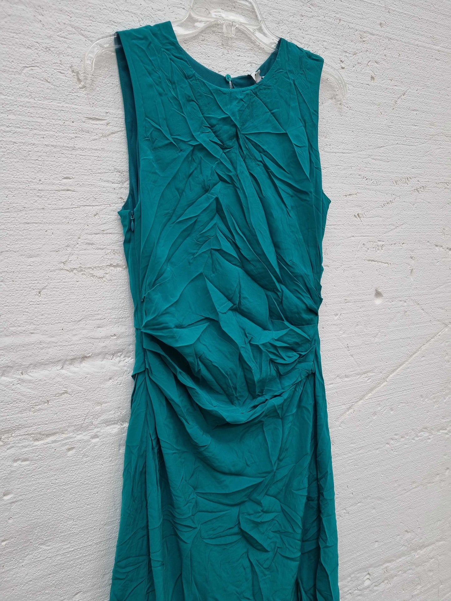 Reiss Green Lexi Ruched Bodycon Dress Green Uk 10 Green Uk 10